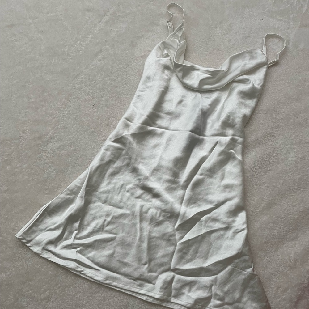 Motel Rocks Paiva Slip Dress in Satin Ivory